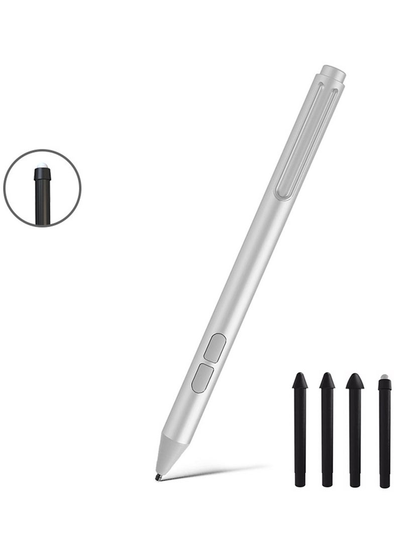 Original Quality 4096 Levels of Pressure SensitivityStylus Pen for Microsoft Surface Go 1/2, Pro7, Pro6, Pro5, Pro4, Pro3, Surface3, Surface Book, Laptop Silver - Image 1